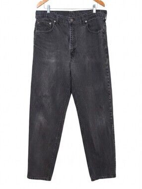 Vintage 90s Levis 550 Relaxed Fit Tapered Black Denim Jeans Mens Size 38 x 34